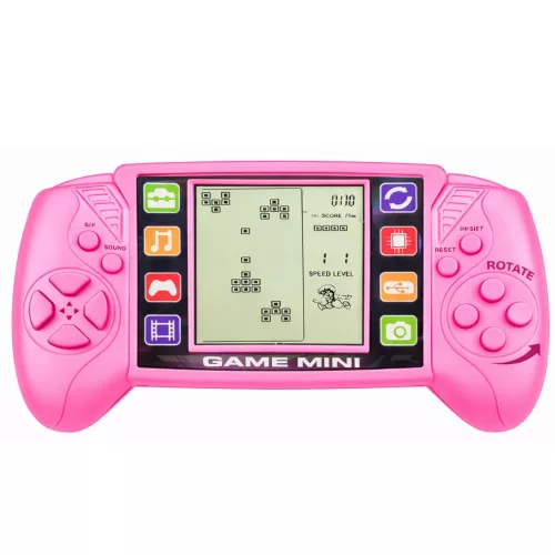Hordozható LCD Tetris elektronikus játékkonzol rózsaszín