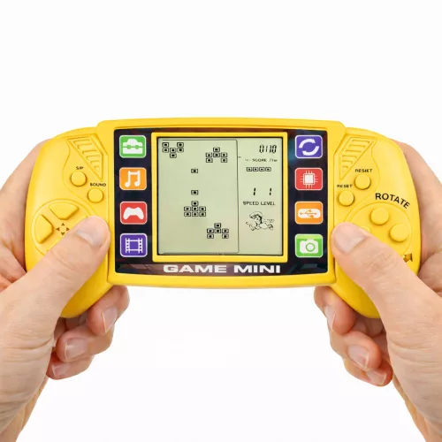Elektronikus Játékkonzol Tetris Hordozható LCD Sárga