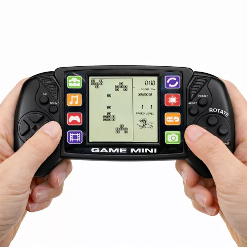 Elektronikus Játékkonzol Tetris Hordozható LCD Fekete