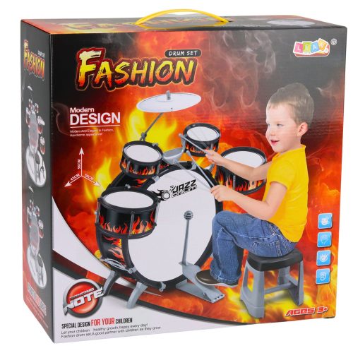 Gyerek dobfelszerelés 6 dob 2 cintányér hangszerszék