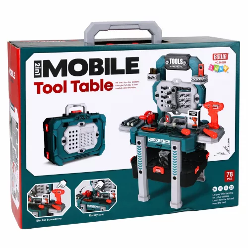 DIY Set 2-in-1 Tool Table Suitcase Workshop Screwdriver 78 pcs.