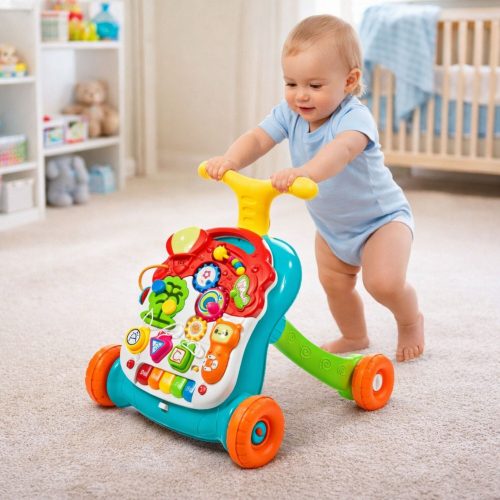 Educational Walker Pusher Table Interactive Panel 5 in 1 Multicolor