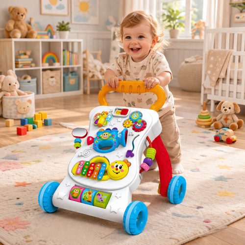 Pusher Walker Educational Interactive Musical Panel 3in1 Sounds