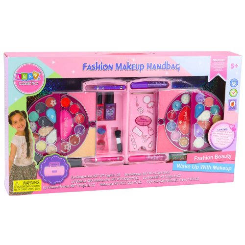 Szépségkészlet sminkhez és körömápoláshoz, kozmetikumok, szemhéjfestékek, körömlakkok, tok