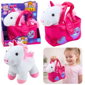 Plüssjáték Unikornis Táskában, Fehér, 25cm