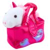 Plüssjáték Unikornis Táskában, Fehér, 25cm