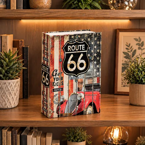 Book Safe With Key Small Cash Box Route 66