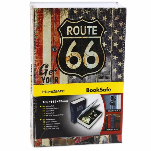 Book Safe With Key Small Cash Box Route 66
