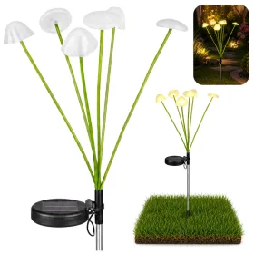   Napelemes kerti lámpa, dekoratív gombákkal, meleg LED fény, 70 cm