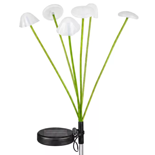 Napelemes kerti lámpa, dekoratív gombákkal, meleg LED fény, 70 cm