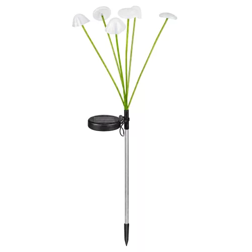 Napelemes kerti lámpa, dekoratív gombákkal, meleg LED fény, 70 cm