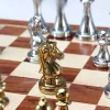 Fém sakkfigurák készlet stratégiai játék összecsukható tábla
