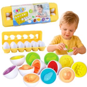   Educational Egg Sorter, Shape Matching, Colorful Fruits, 12 pcs.