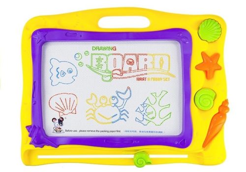 Tábla bélyegekkel és színes háttérrel