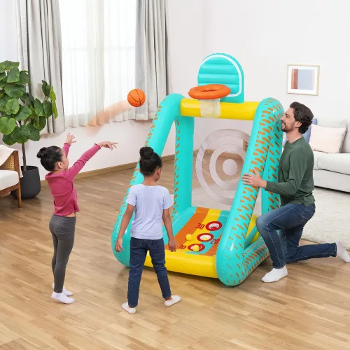 Felfújható kerti játék 3 az 1-ben kosárlabda lövő célpont Bestway 52813