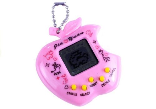 Tamagotchi elektronikus állat rózsaszín alma alakú