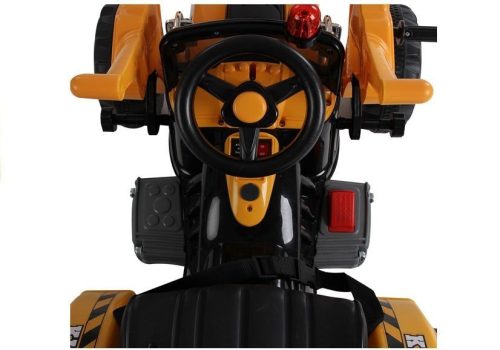 Elektromos utazás traktoron kanalas kotrógéppel, narancssárga