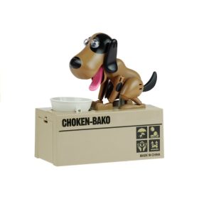   Kutya Piggy Bank robot érme csámcsogó játék pénzes doboz barna - fekete