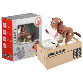   Kutya Piggy Bank robot érme csámcsogó játék pénzes doboz bronz