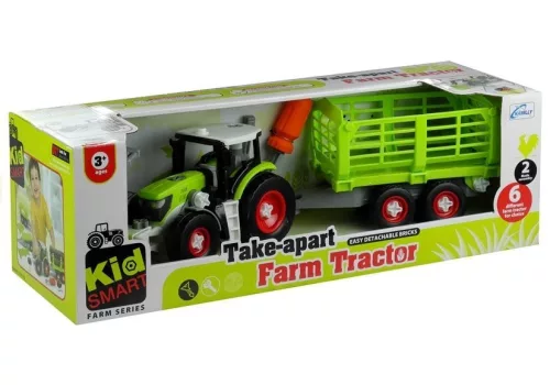 Szerelő traktor nyitott pótkocsival 43 cm