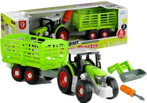 Szerelő traktor nyitott pótkocsival 43 cm
