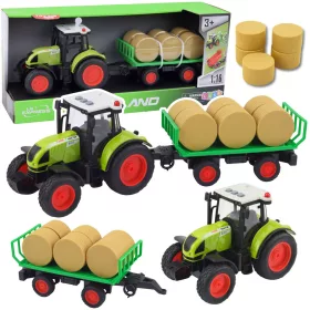   Traktor pótkocsival széna hang- és fényeffektekkel 37,5 cm
