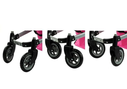 2 az 1-ben baba forgóváz és babakocsi Alice - rózsaszín