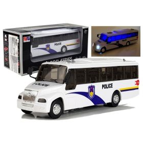 Rendőrbusz Die Cast Model fehér fényekkel