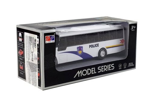 Rendőrbusz Die Cast Model fehér fényekkel