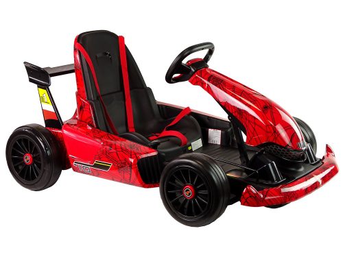 XMX619 pirosra festett Spider akkumulátoros gokart