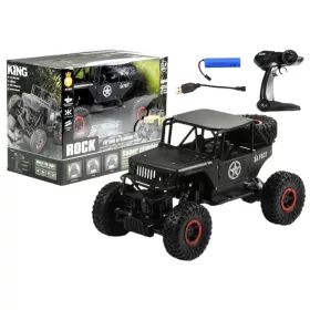 Távirányítós Szörny Autó Jeep 1:18 Fekete