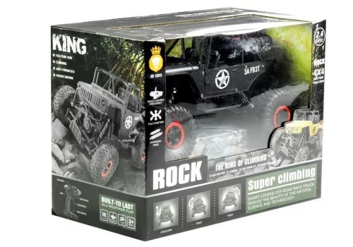Távirányítós Szörny Autó Jeep 1:18 Fekete