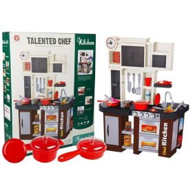   Interaktív Konyha Gyermekeknek Okp Hűtőszekrény Vízcsap Tartozékok 58 db.