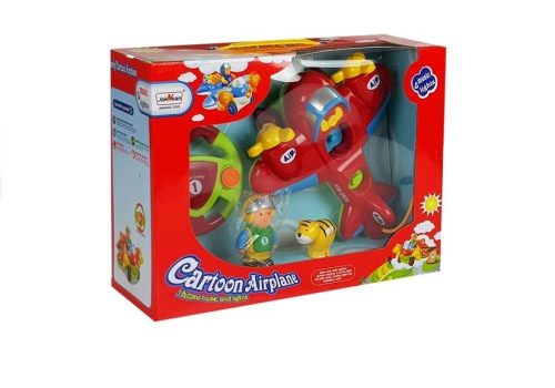 Baby R/C repülőgép távirányítós kormánykerékkel, piros