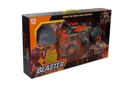 Kiterjeszthető habgolyós fegyver maszkkal