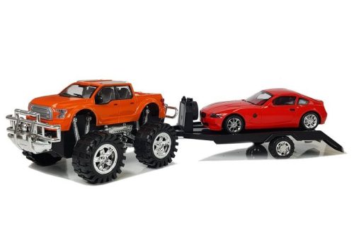 Járműkészlet Narancssárga Monster Truck Piros BMW Caravan 58 cm