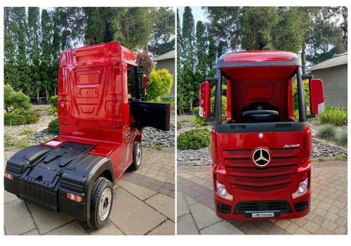 Elektromos ráhajtható autó Mercedes Actros pirosra festett MP4