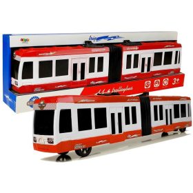 Csuklós busz frikciós meghajtással, piros