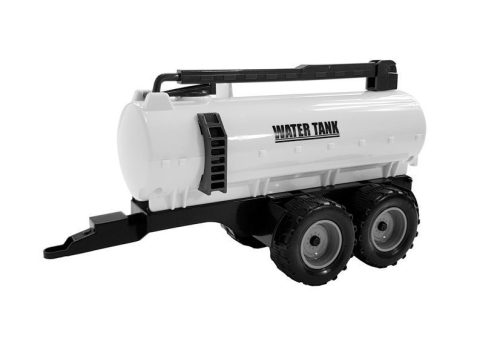 Traktor pótkocsival, gereblyével és piros tankerrel