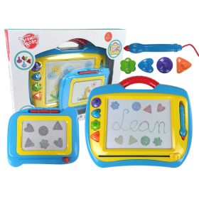 2 db-os mágneses asztal, kék és sárga bélyegekkel