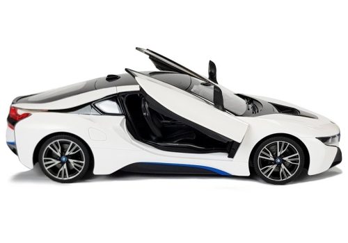 Autó R/C BMW i8 Rastar 1:14 fehér automata ajtók