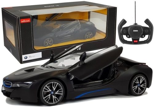 Autó R/C BMW i8 Rastar 1:14 fekete automata ajtók