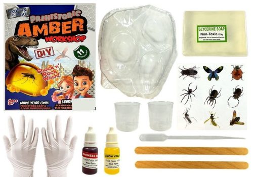 Őskori kreatív készlet borostyánszínű rovarok létrehozásához