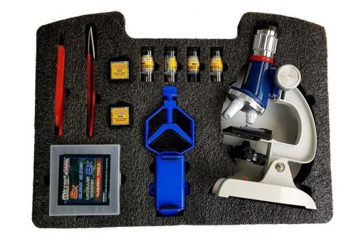 Nagy tudós bőrönd, oktatómikroszkóp gyerekeknek 100x400x1200x