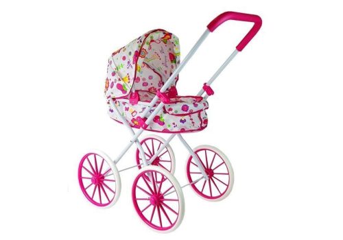 Babakocsi Retro nagy kerekek virágok