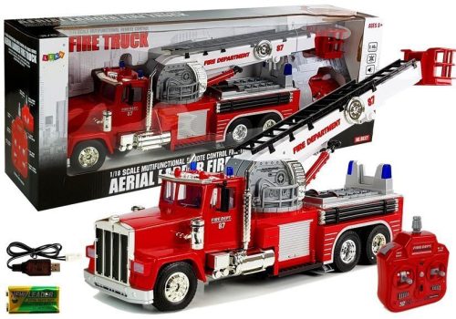 Firetruck kihúzható forgólétra R / C Sound Light sziréna