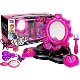   Fényes fésülködőasztal fodrászfonat hangokkal és fényekkel