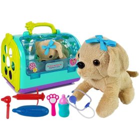 Állatorvos szett kutyával és szállítóval