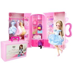   Baba, modell. Ruhakészlet. Öltözködés. Ékszerek egy bőröndben.