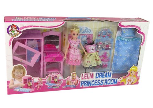 Baba + bútor szett Ágy gardrób fésülködőasztal